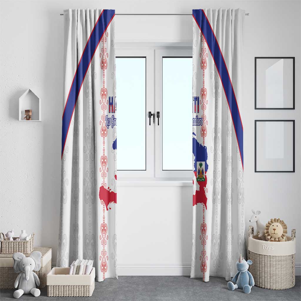 Haiti Football Window Curtain Les Grenadiers Veve Vodou White - Wonder Print Shop