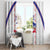 Haiti Football Window Curtain Les Grenadiers Veve Vodou White - Wonder Print Shop