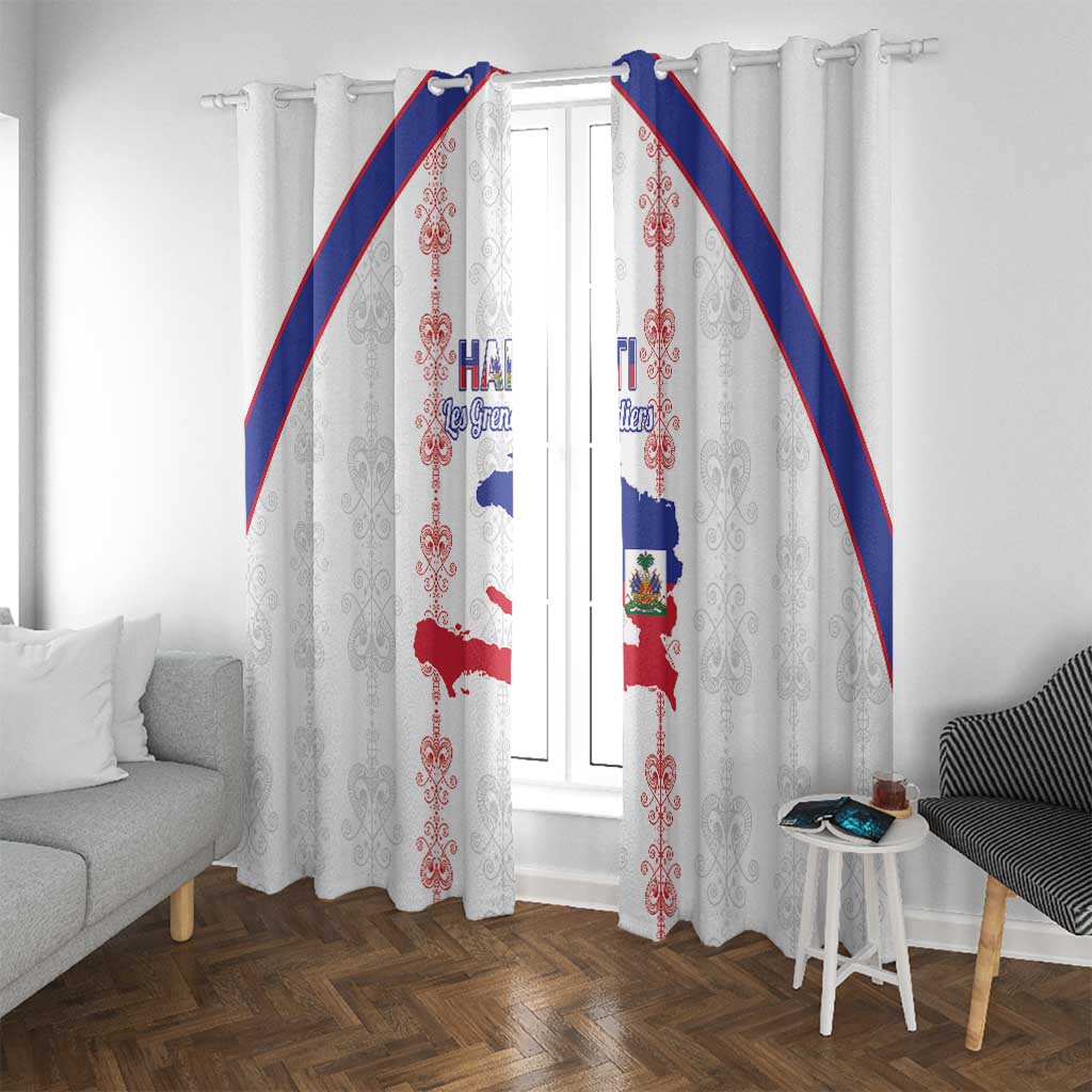 Haiti Football Window Curtain Les Grenadiers Veve Vodou White - Wonder Print Shop