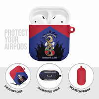 Les Grenadiers Haiti Football AirPods Case 2026 Nou Retounen Blue Version - Wonder Print Shop