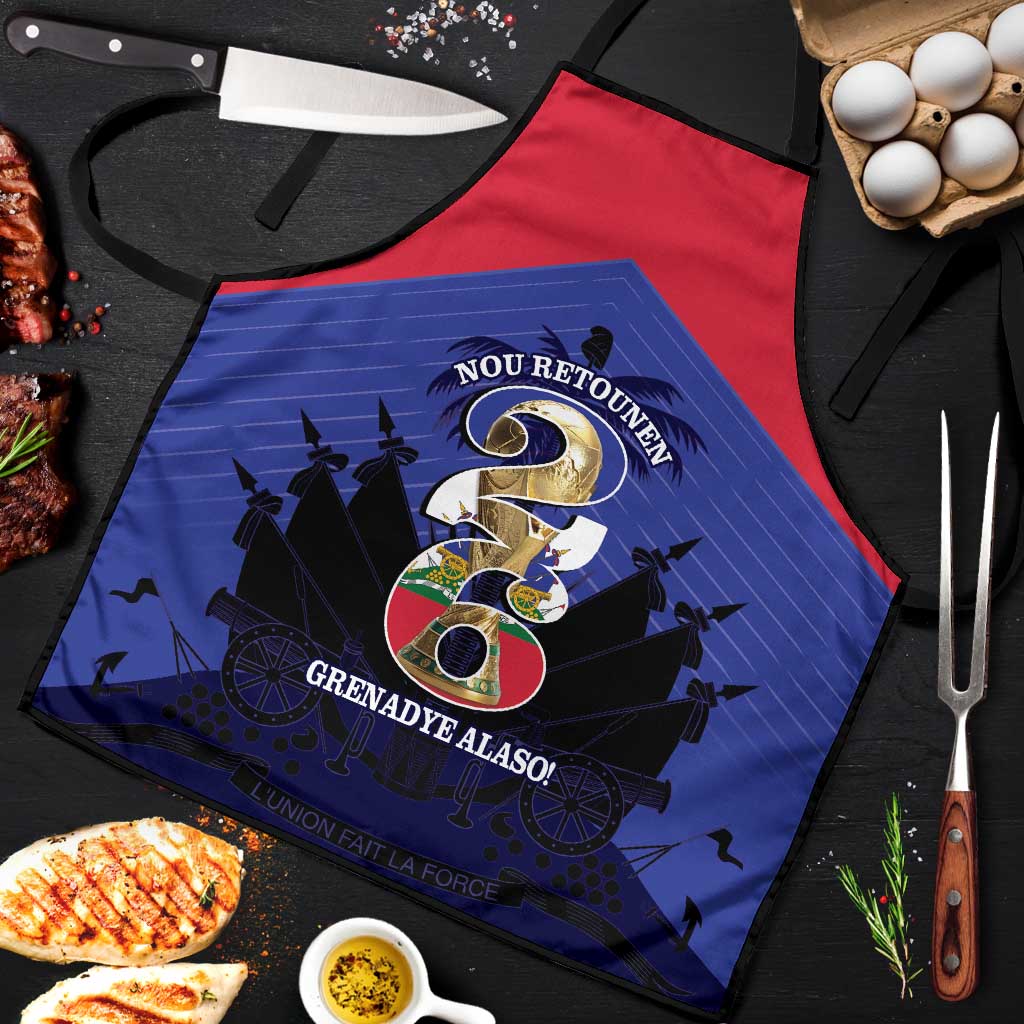 Les Grenadiers Haiti Football Apron 2026 Nou Retounen Blue Version - Wonder Print Shop