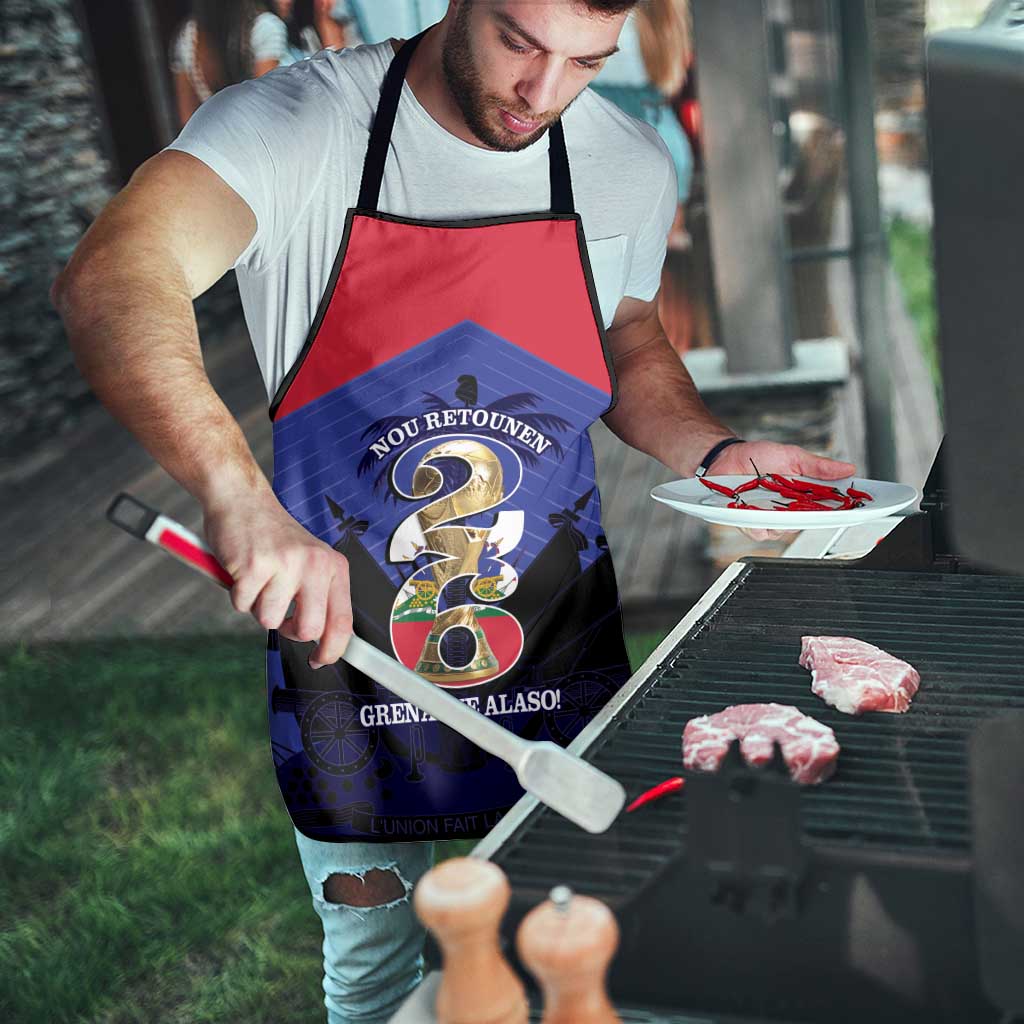 Les Grenadiers Haiti Football Apron 2026 Nou Retounen Blue Version - Wonder Print Shop
