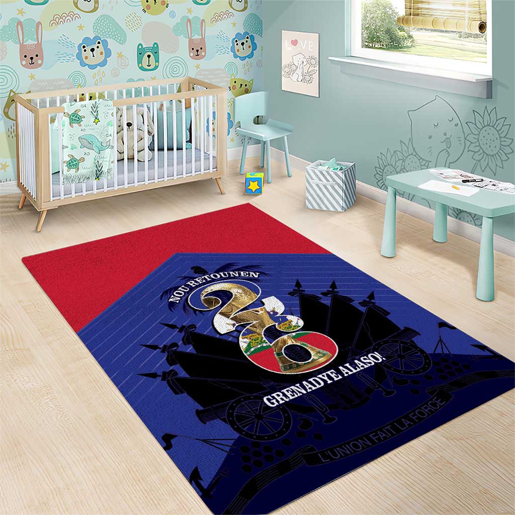 Les Grenadiers Haiti Football Area Rug 2026 Nou Retounen Blue Version - Wonder Print Shop