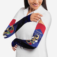 Personalized Les Grenadiers Haiti Football Arm Sleeves 2026 Nou Retounen Blue Version - Wonder Print Shop