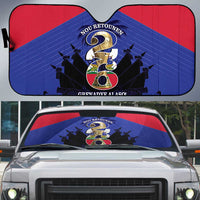 Les Grenadiers Haiti Football Auto Sun Shade 2026 Nou Retounen Blue Version - Wonder Print Shop