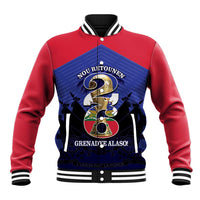 Personalized Les Grenadiers Haiti Football Baseball Jacket 2026 Nou Retounen Blue Version - Wonder Print Shop