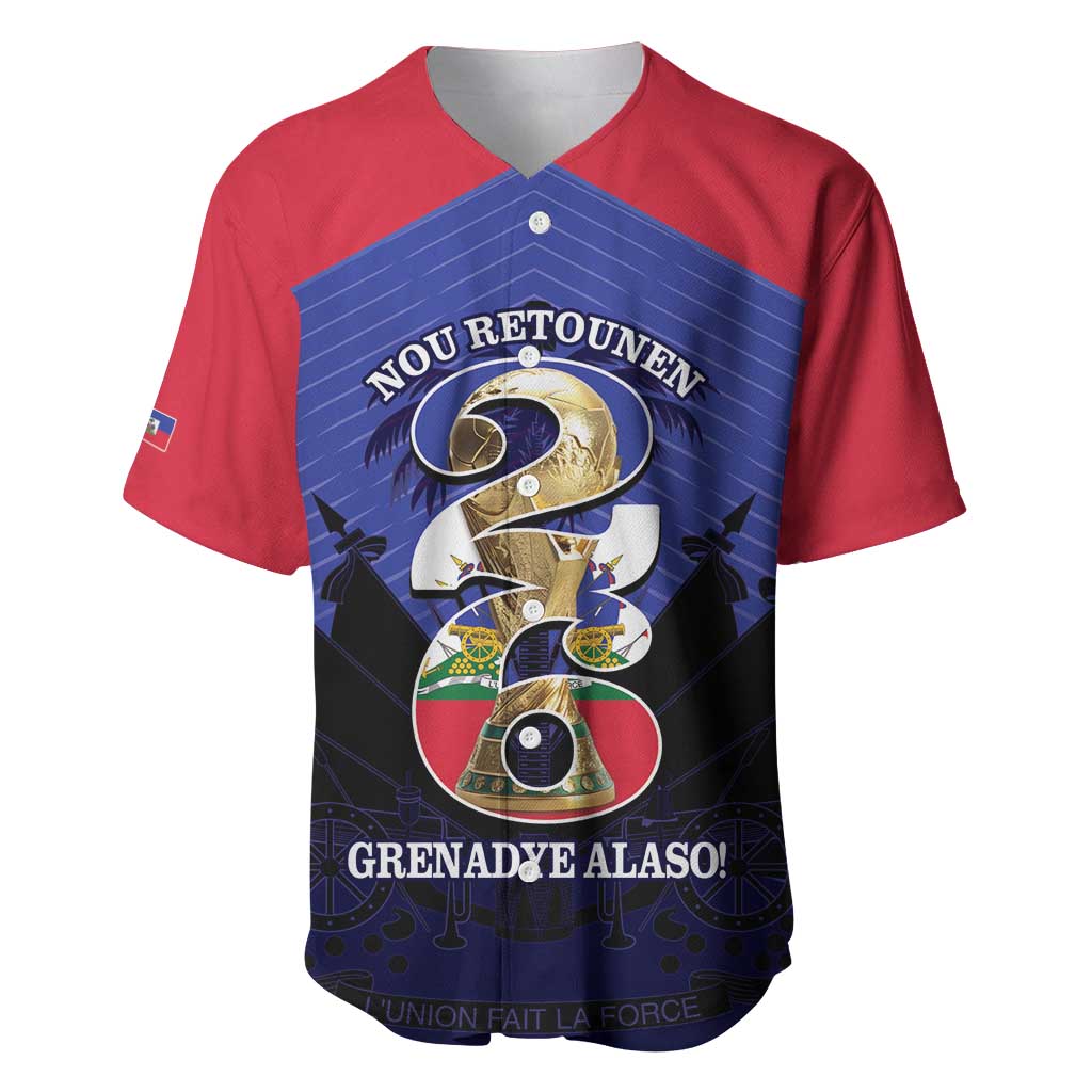 Personalized Les Grenadiers Haiti Football Baseball Jersey 2026 Nou Retounen Blue Version - Wonder Print Shop