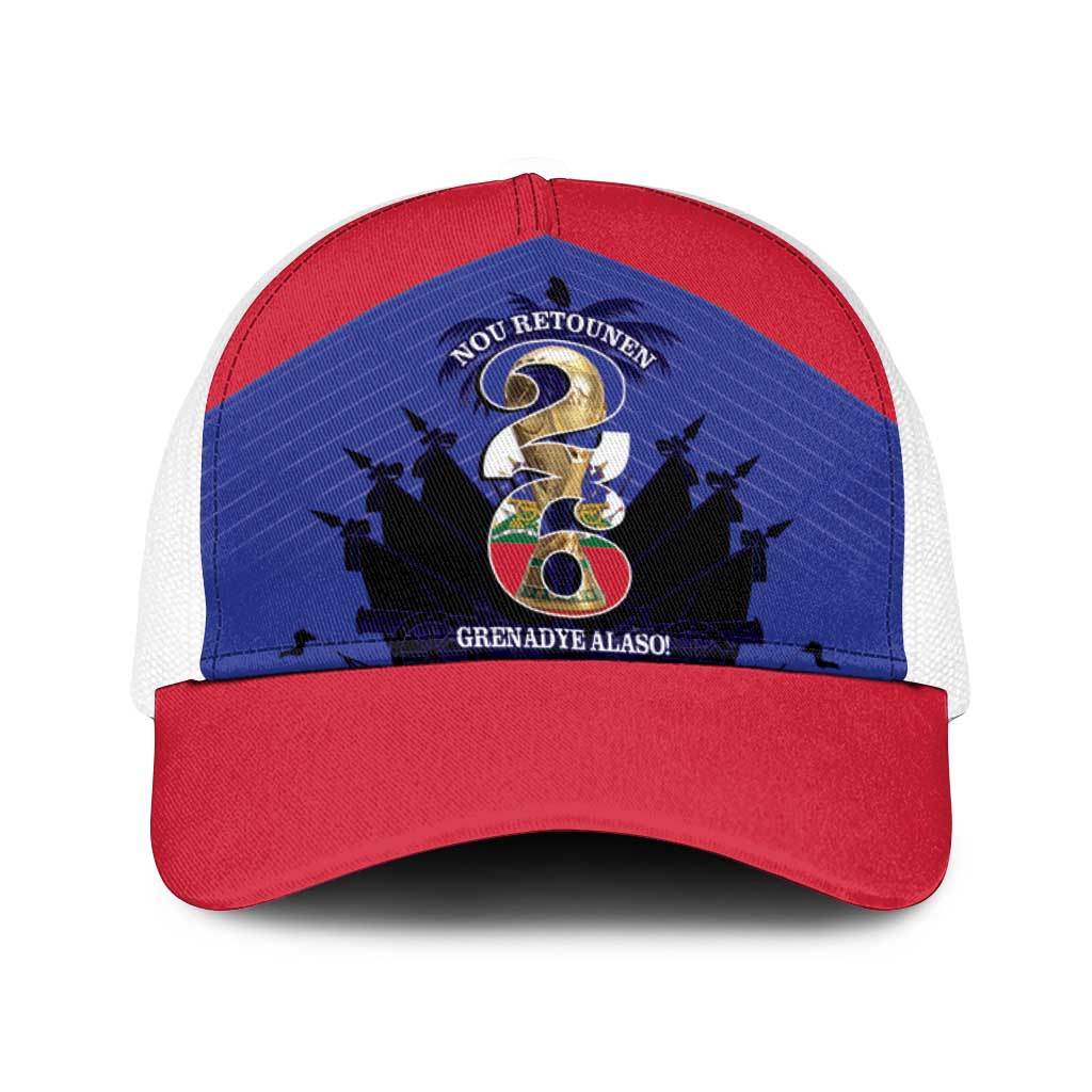 Les Grenadiers Haiti Football Baseball Net Cap 2026 Nou Retounen Blue Version - Wonder Print Shop