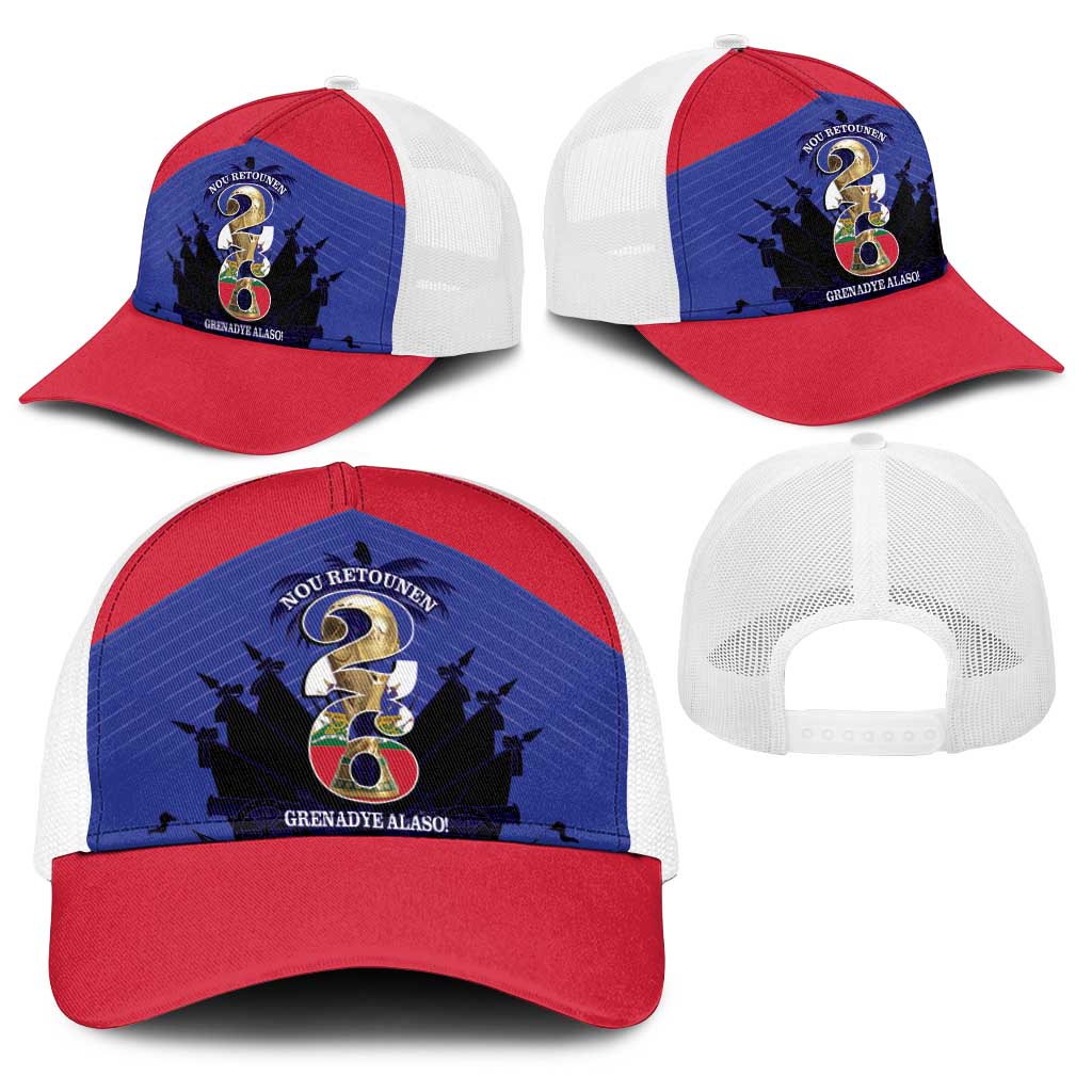 Les Grenadiers Haiti Football Baseball Net Cap 2026 Nou Retounen Blue Version - Wonder Print Shop