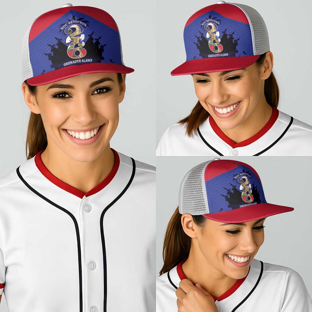 Les Grenadiers Haiti Football Baseball Net Cap 2026 Nou Retounen Blue Version - Wonder Print Shop