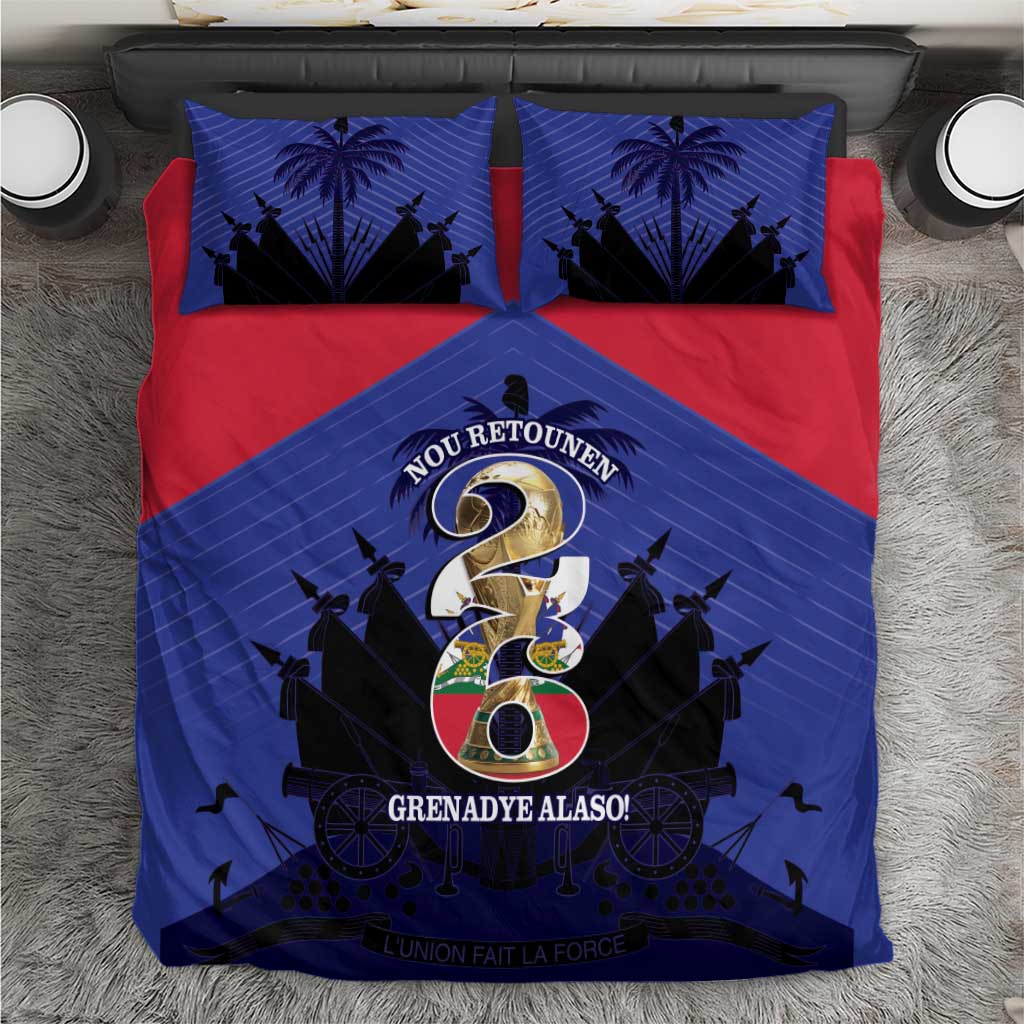 Les Grenadiers Haiti Football Bedding Set 2026 Nou Retounen Blue Version - Wonder Print Shop