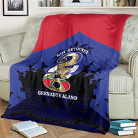 Les Grenadiers Haiti Football Blanket 2026 Nou Retounen Blue Version - Wonder Print Shop