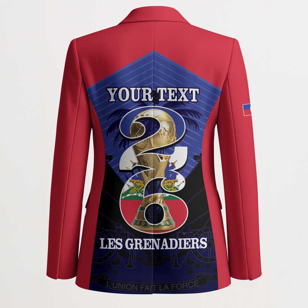 Personalized Les Grenadiers Haiti Football Blazer 2026 Nou Retounen Blue Version - Wonder Print Shop