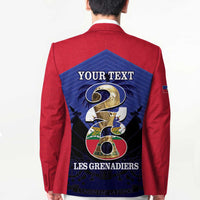 Personalized Les Grenadiers Haiti Football Blazer 2026 Nou Retounen Blue Version - Wonder Print Shop