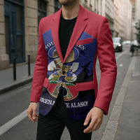 Personalized Les Grenadiers Haiti Football Blazer 2026 Nou Retounen Blue Version - Wonder Print Shop