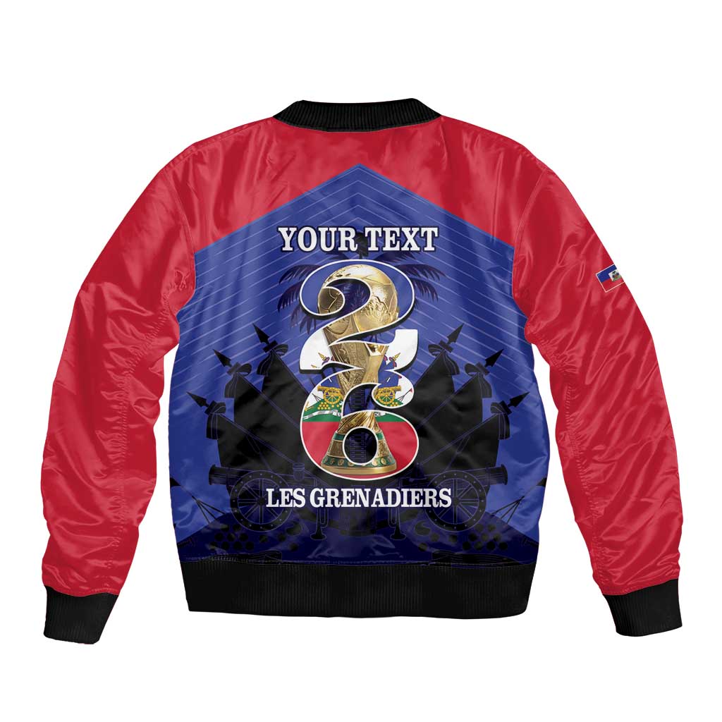 Personalized Les Grenadiers Haiti Football Bomber Jacket 2026 Nou Retounen Blue Version - Wonder Print Shop