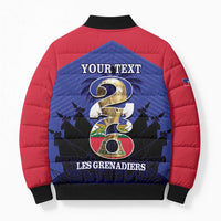 Personalized Les Grenadiers Haiti Football Bomber Puffer Jacket 2026 Nou Retounen Blue Version - Wonder Print Shop