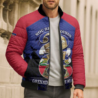 Personalized Les Grenadiers Haiti Football Bomber Puffer Jacket 2026 Nou Retounen Blue Version - Wonder Print Shop