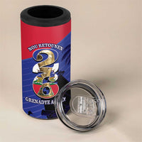 Personalized Les Grenadiers Haiti Football 4 in 1 Can Cooler Tumbler 2026 Nou Retounen Blue Version - Wonder Print Shop