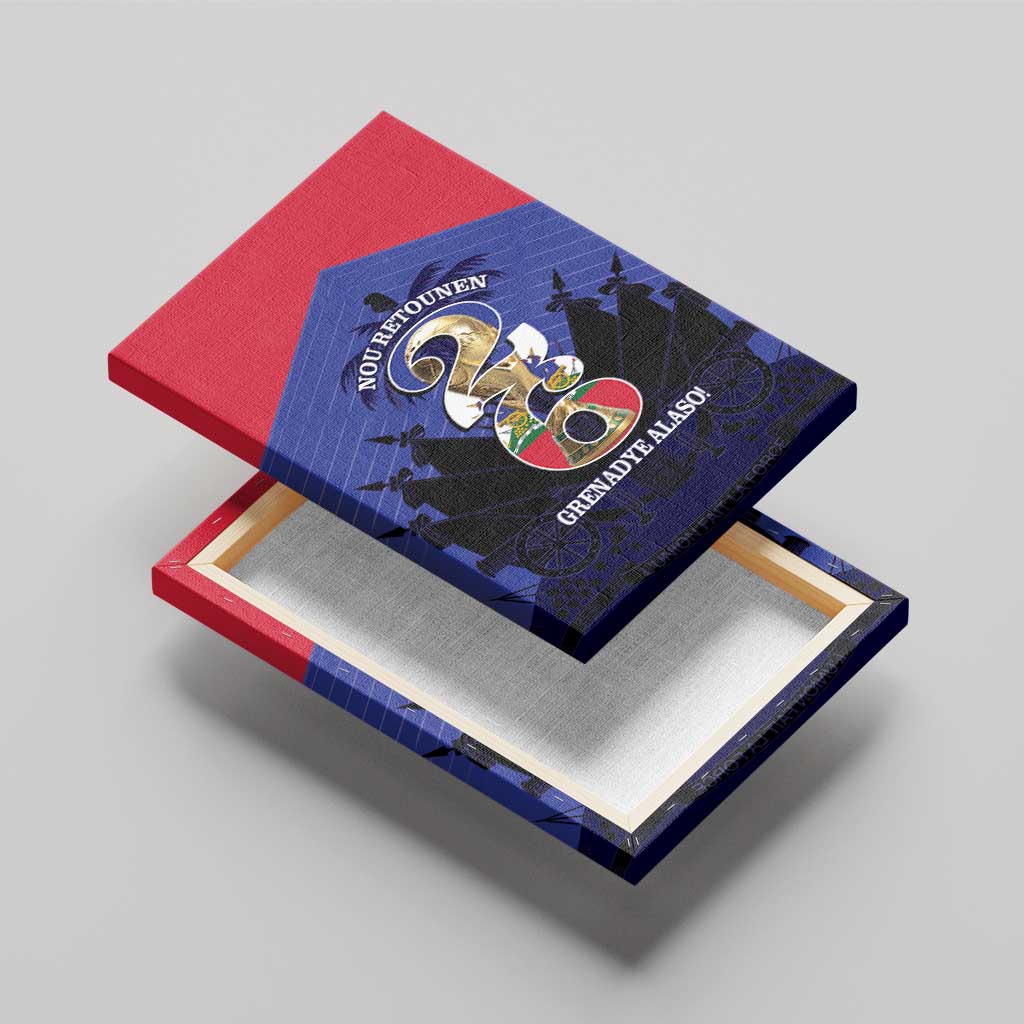 Les Grenadiers Haiti Football Canvas Wall Art 2026 Nou Retounen Blue Version - Wonder Print Shop