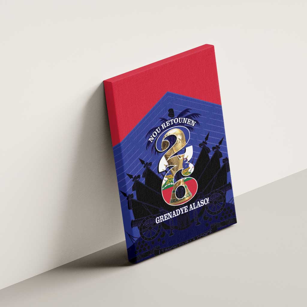 Les Grenadiers Haiti Football Canvas Wall Art 2026 Nou Retounen Blue Version - Wonder Print Shop