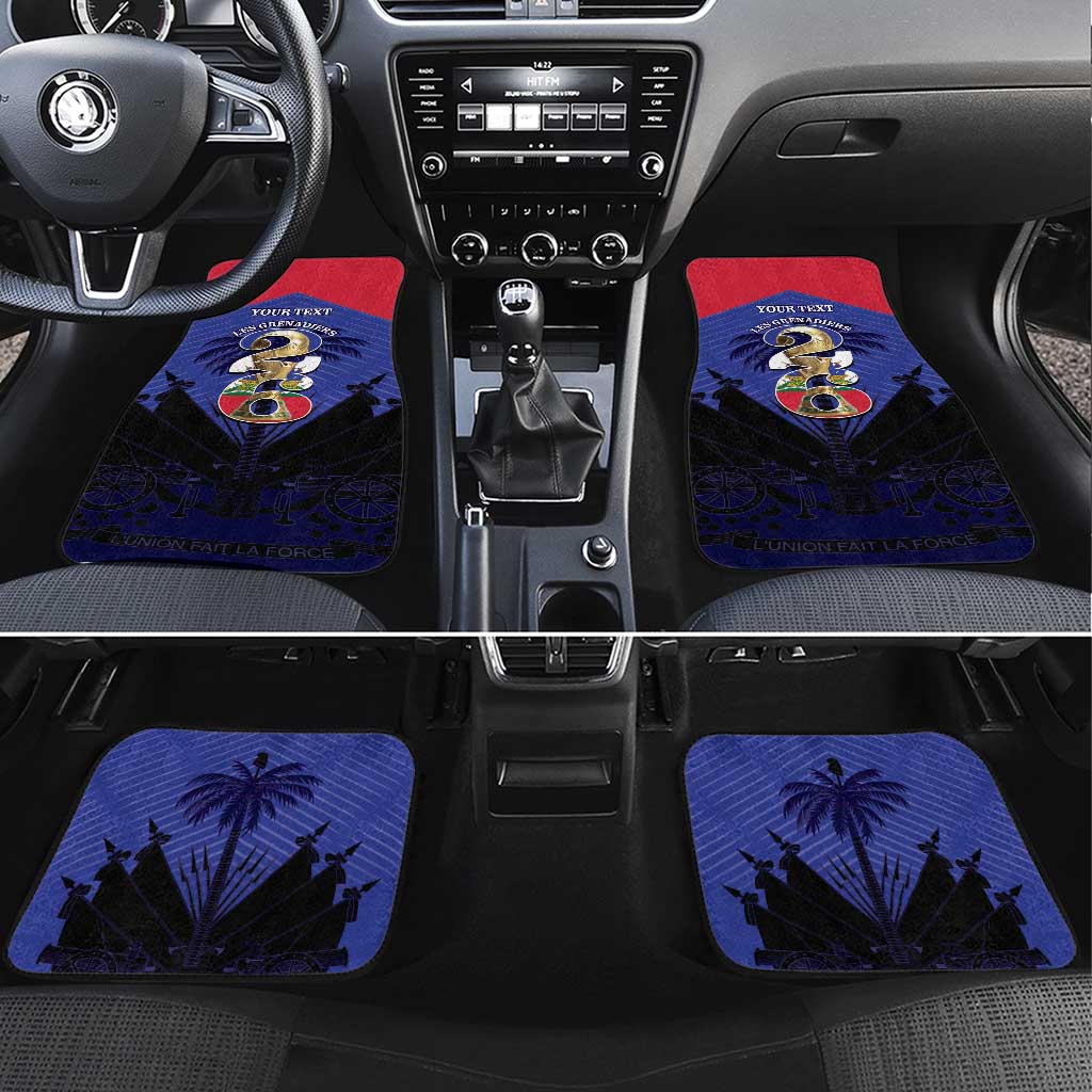 Personalized Les Grenadiers Haiti Football Car Mats 2026 Nou Retounen Blue Version - Wonder Print Shop