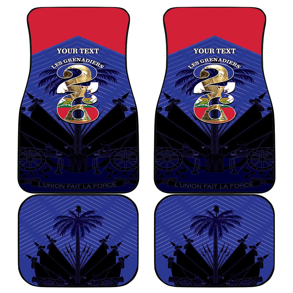 Personalized Les Grenadiers Haiti Football Car Mats 2026 Nou Retounen Blue Version - Wonder Print Shop