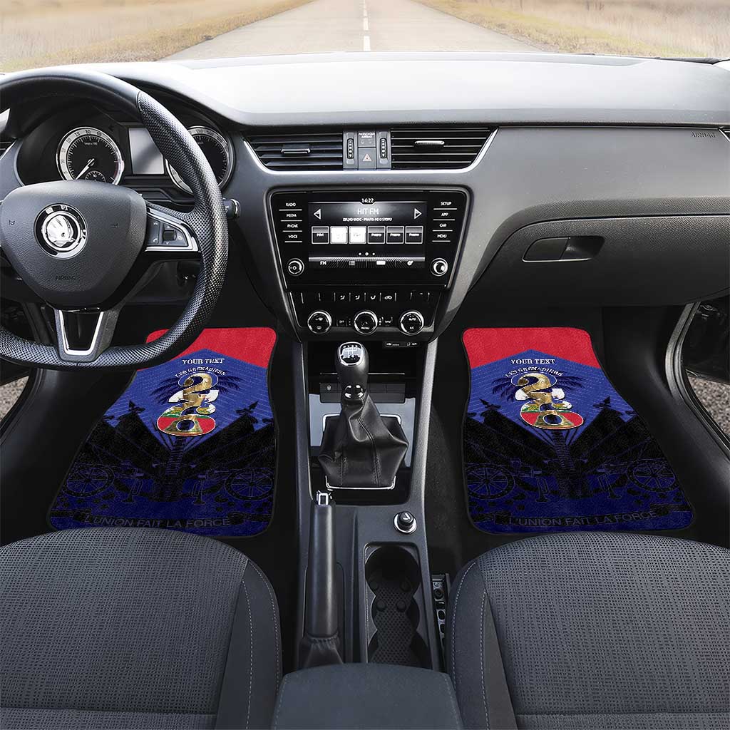 Personalized Les Grenadiers Haiti Football Car Mats 2026 Nou Retounen Blue Version - Wonder Print Shop