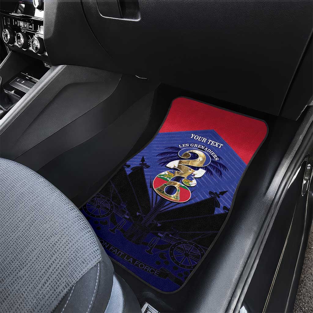 Personalized Les Grenadiers Haiti Football Car Mats 2026 Nou Retounen Blue Version - Wonder Print Shop