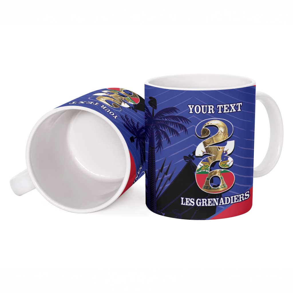 Personalized Les Grenadiers Haiti Football Ceramic Mug 2026 Nou Retounen Blue Version - Wonder Print Shop