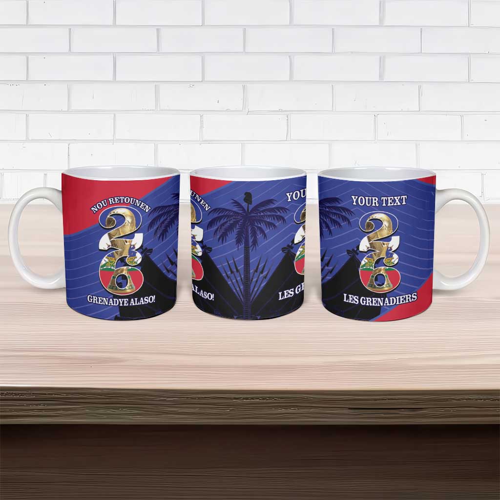 Personalized Les Grenadiers Haiti Football Ceramic Mug 2026 Nou Retounen Blue Version - Wonder Print Shop