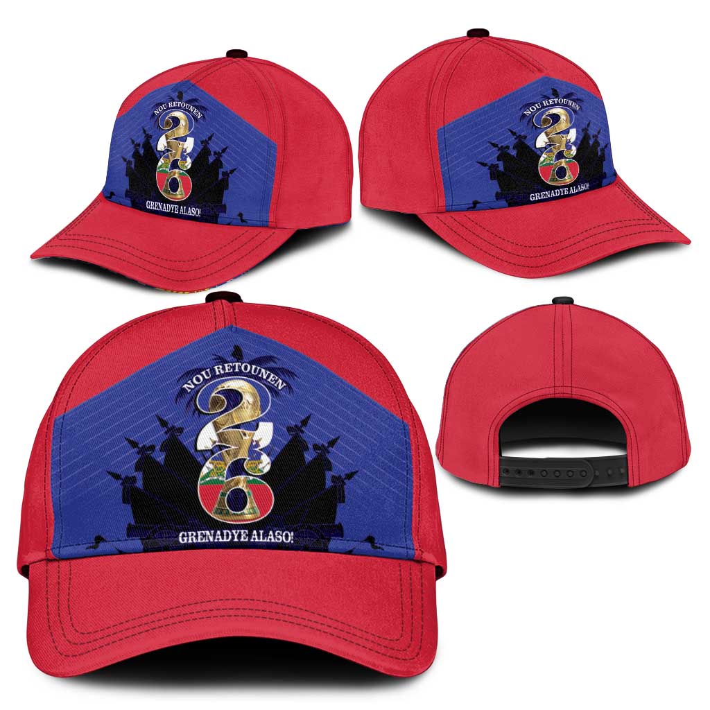 Les Grenadiers Haiti Football Classic Cap 2026 Nou Retounen Blue Version - Wonder Print Shop
