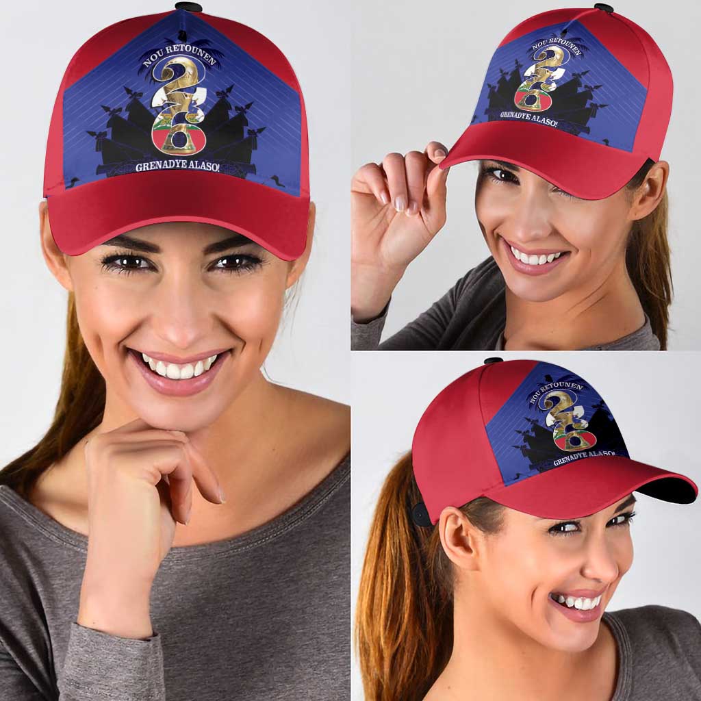 Les Grenadiers Haiti Football Classic Cap 2026 Nou Retounen Blue Version - Wonder Print Shop