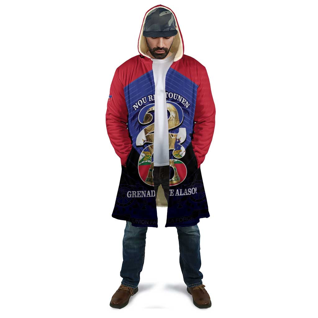 Personalized Les Grenadiers Haiti Football Cloak 2026 Nou Retounen Blue Version - Wonder Print Shop