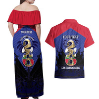 Personalized Les Grenadiers Haiti Football Couples Matching Off Shoulder Maxi Dress and Hawaiian Shirt 2026 Nou Retounen Blue Version - Wonder Print Shop