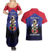 Personalized Les Grenadiers Haiti Football Couples Matching Summer Maxi Dress and Hawaiian Shirt 2026 Nou Retounen Blue Version - Wonder Print Shop