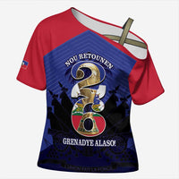 Personalized Les Grenadiers Haiti Football Cross Shoulder Shirt 2026 Nou Retounen Blue Version - Wonder Print Shop