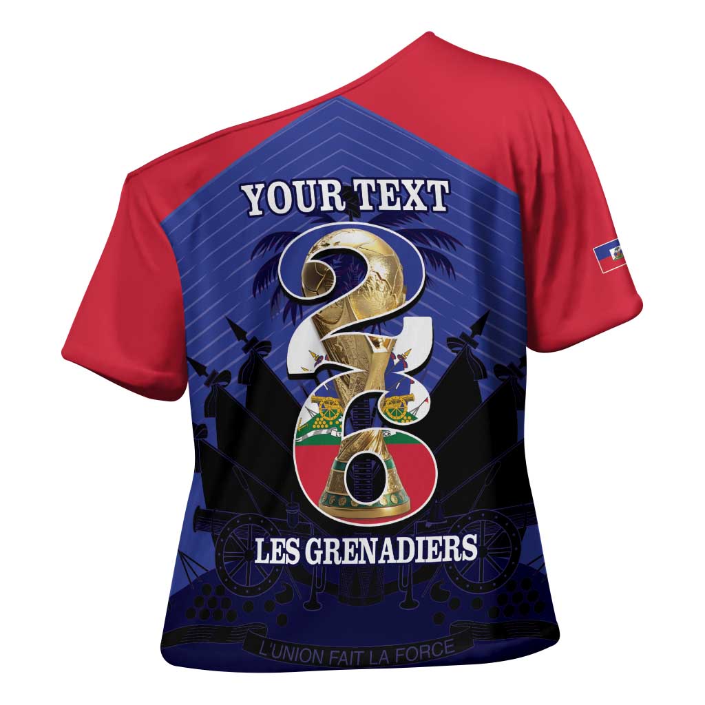 Personalized Les Grenadiers Haiti Football Cross Shoulder Shirt 2026 Nou Retounen Blue Version - Wonder Print Shop