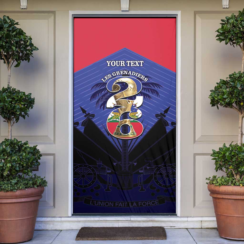 Personalized Les Grenadiers Haiti Football Door Cover 2026 Nou Retounen Blue Version - Wonder Print Shop