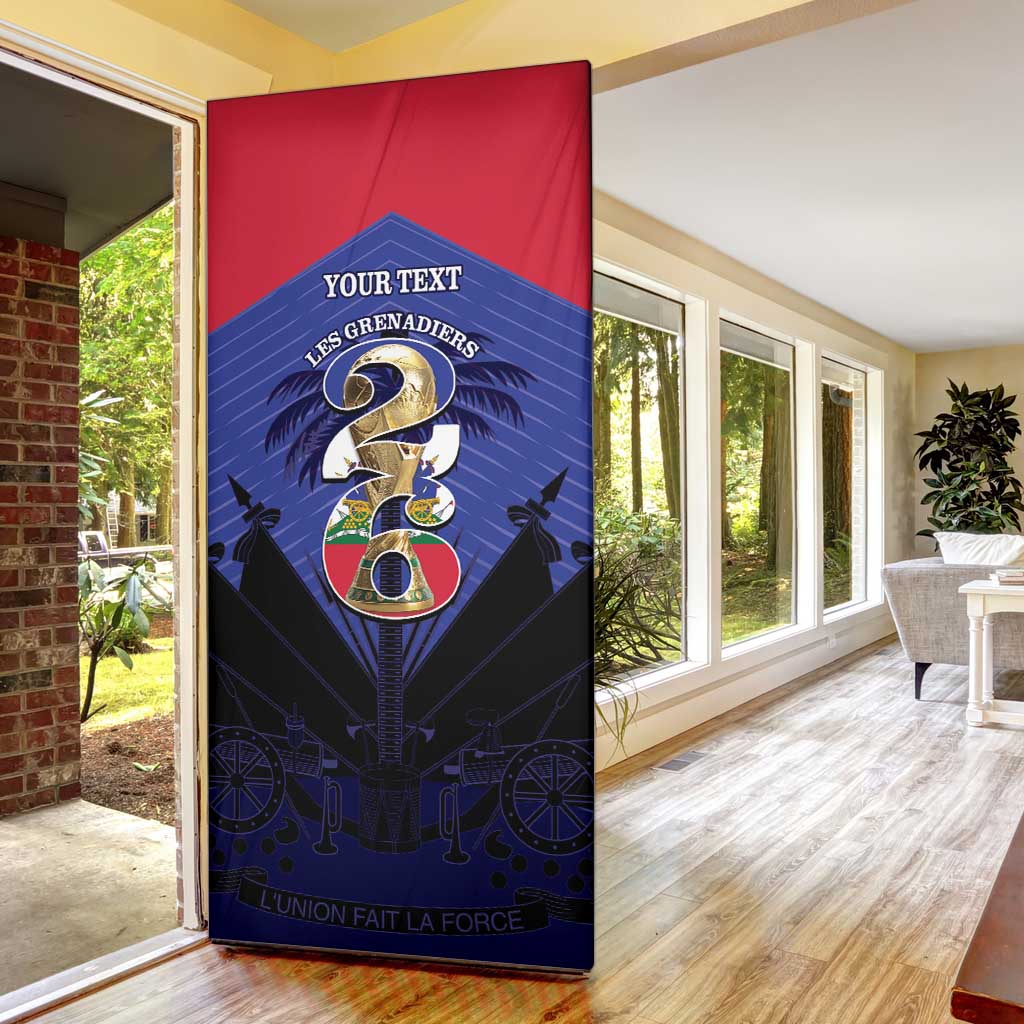 Personalized Les Grenadiers Haiti Football Door Cover 2026 Nou Retounen Blue Version - Wonder Print Shop