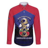 Personalized Les Grenadiers Haiti Football Family Matching Long Sleeve Bodycon Dress and Hawaiian Shirt 2026 Nou Retounen Blue Version - Wonder Print Shop