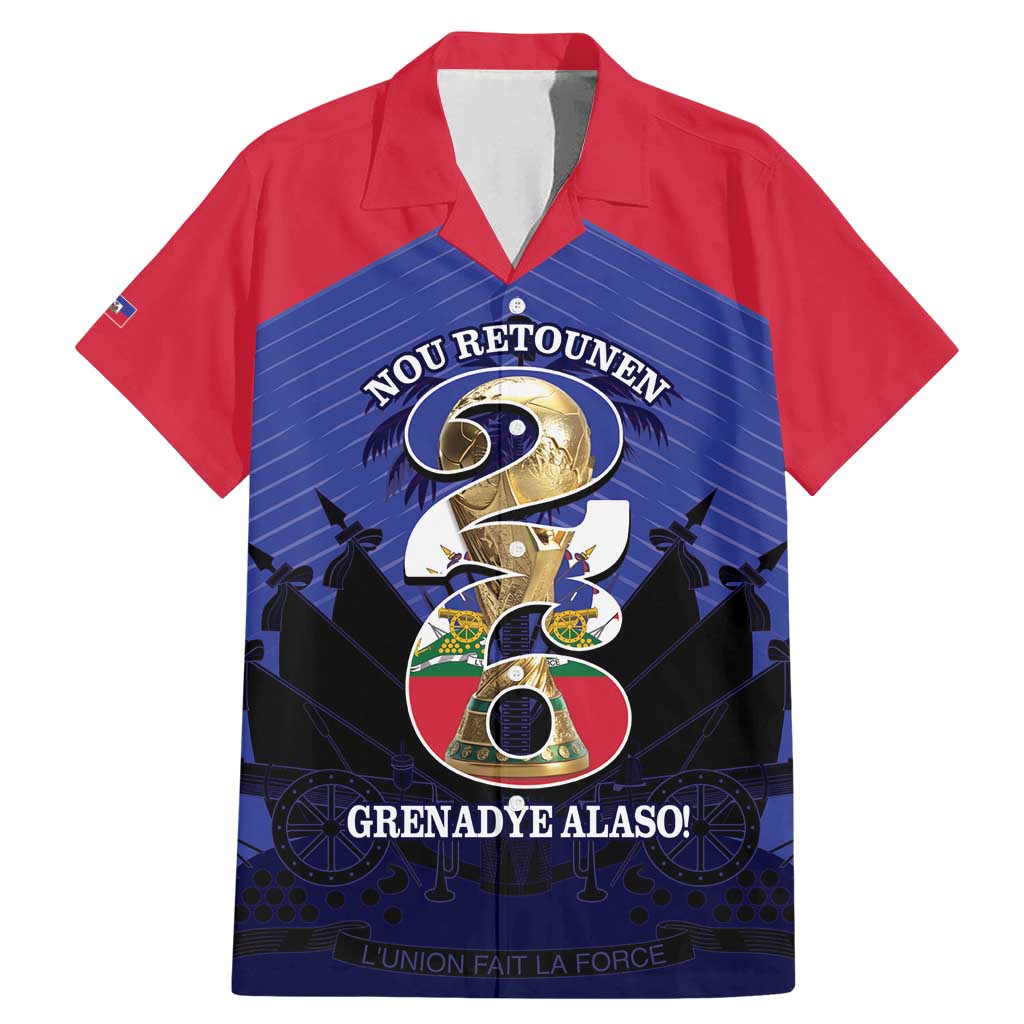 Personalized Les Grenadiers Haiti Football Family Matching Mermaid Dress and Hawaiian Shirt 2026 Nou Retounen Blue Version - Wonder Print Shop