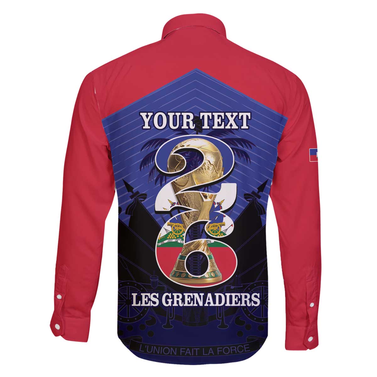 Personalized Les Grenadiers Haiti Football Family Matching Off The Shoulder Long Sleeve Dress and Hawaiian Shirt 2026 Nou Retounen Blue Version - Wonder Print Shop