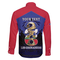 Personalized Les Grenadiers Haiti Football Family Matching Off The Shoulder Long Sleeve Dress and Hawaiian Shirt 2026 Nou Retounen Blue Version - Wonder Print Shop