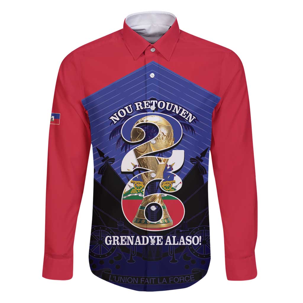 Personalized Les Grenadiers Haiti Football Family Matching Puletasi and Hawaiian Shirt 2026 Nou Retounen Blue Version - Wonder Print Shop