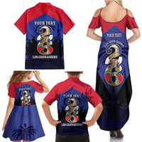Personalized Les Grenadiers Haiti Football Family Matching Summer Maxi Dress and Hawaiian Shirt 2026 Nou Retounen Blue Version - Wonder Print Shop