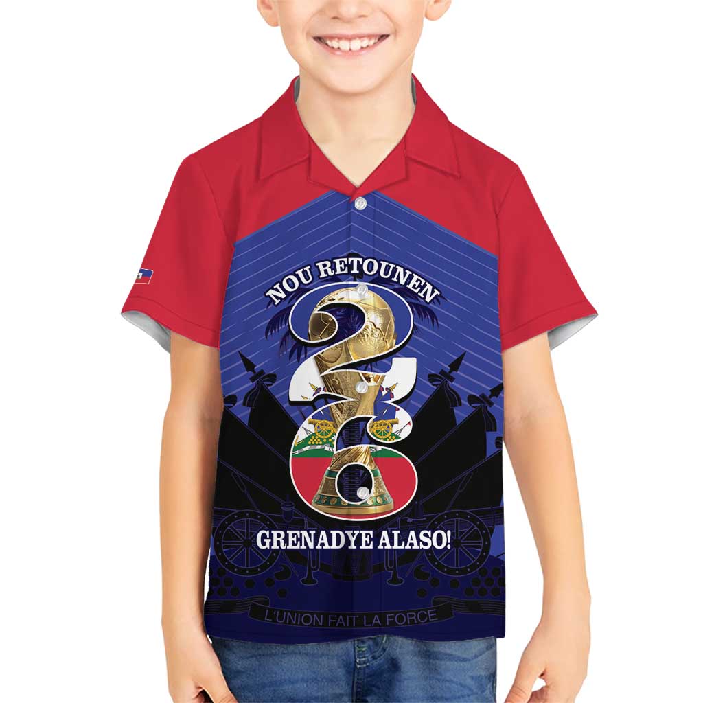 Personalized Les Grenadiers Haiti Football Family Matching Summer Maxi Dress and Hawaiian Shirt 2026 Nou Retounen Blue Version - Wonder Print Shop