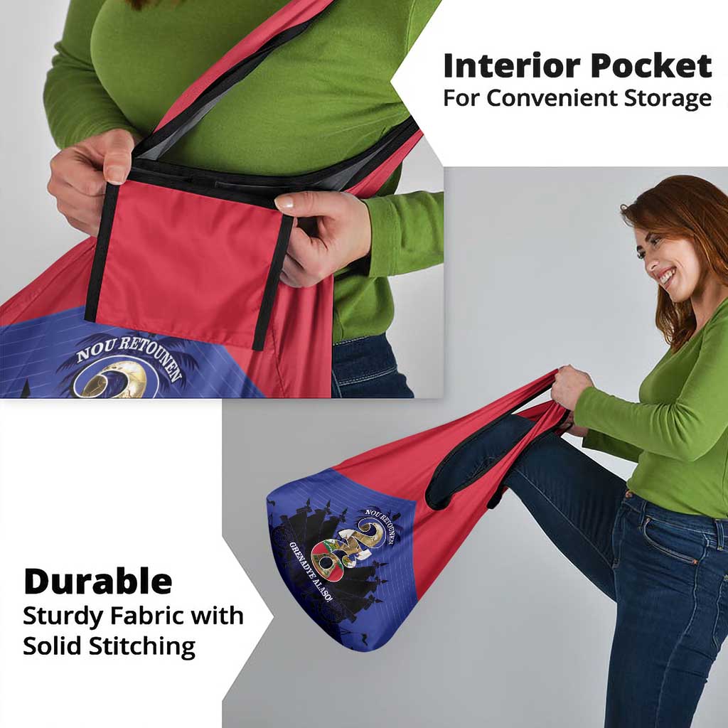 Les Grenadiers Haiti Football Grocery Bag 2026 Nou Retounen Blue Version - Wonder Print Shop