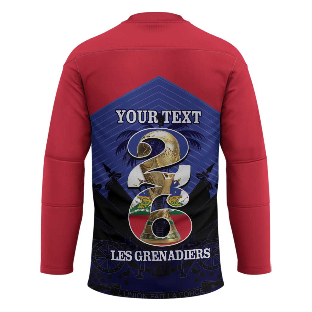 Personalized Les Grenadiers Haiti Football Hockey Jersey 2026 Nou Retounen Blue Version - Wonder Print Shop