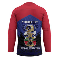 Personalized Les Grenadiers Haiti Football Hockey Jersey 2026 Nou Retounen Blue Version - Wonder Print Shop